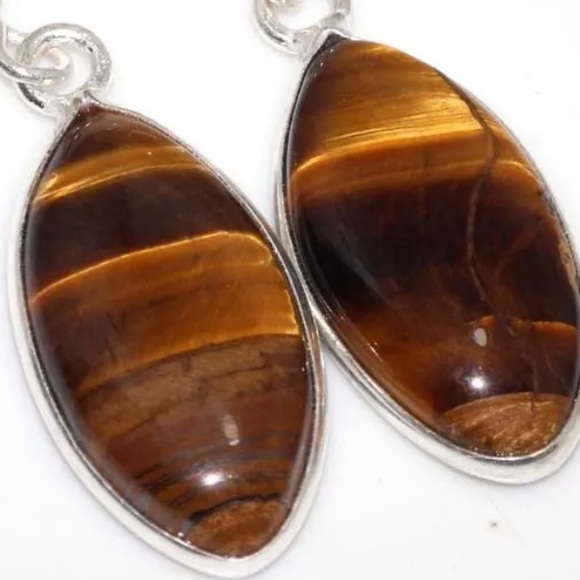 Tigers eye earrings - Picture 2 of 2